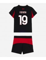 Otroške Nogometnih dresov AC Milan Youssouf Fofana #19 Domači 2025-26 Kratki rokavi (+ hlače)